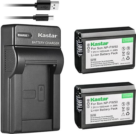 Kastar Battery X2 And Slim Usb Charger For Np Fw50 And Sony Alpha 6300 Alpha 6500