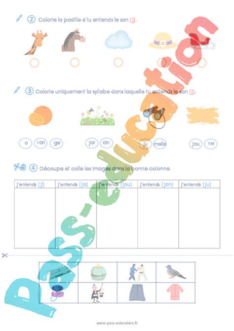 Le Son J Phonologie Exercices Eme Maternelle Cycle