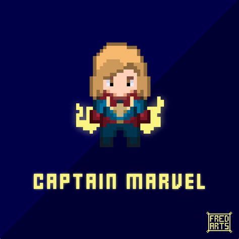 Captain Marvel - Pixel Art | Pixel art, Marvel, Captain marvel