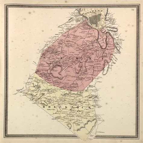 Map Available Online 1860 1869 Township Map Of Berks County Pennsylvania From Actual