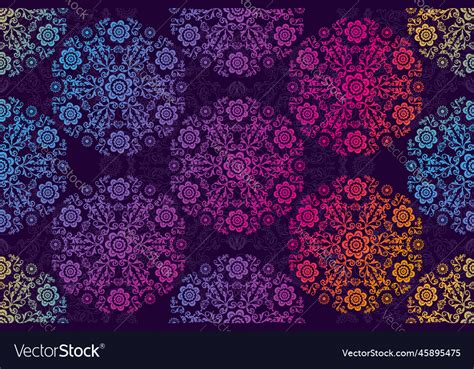 Seamless dark violet pattern with colorful Vector Image