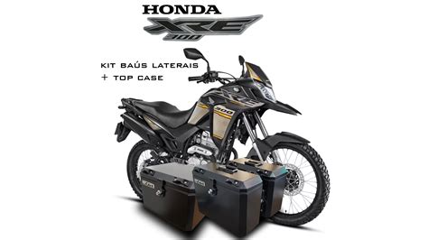 Kit BaÚs Laterais Livi35l Top Case 50l Honda Xre300 Com Suportes Livi Motoparts