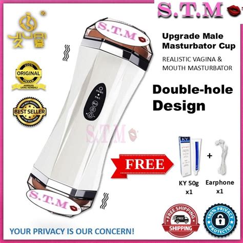 Double Head IN Vibration Double Hole PUSSY ORAL MOUTH Male Masturbator Double Hole AV Cup