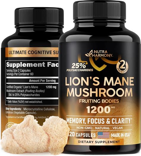 Lion S Mane Supplement Capsules Nutraharmony