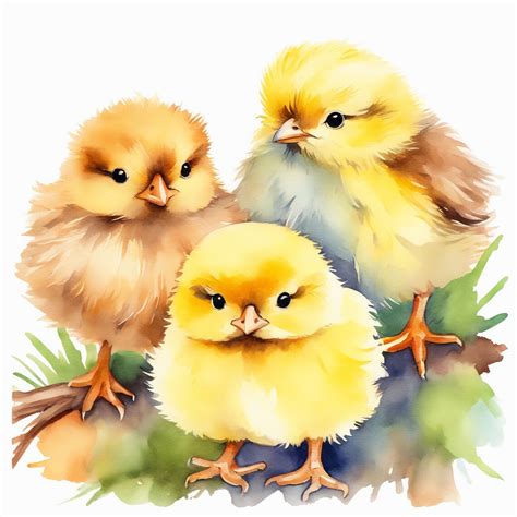 Watercolor Chicken Clipart Etsy