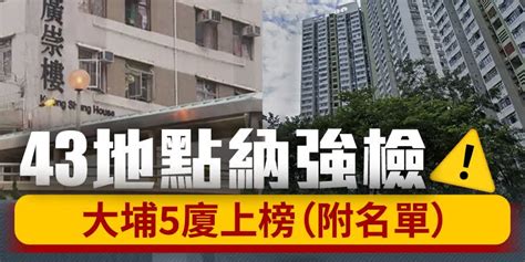 43地點納強檢 大埔5廈上榜（附名單） 港聞 點新聞