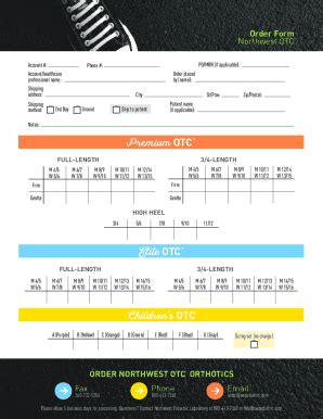 Fillable Online Northwest Otc Order Form Back No Pricing Fax