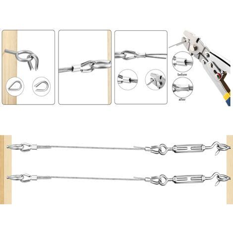 Corde en Acier Inoxydable à Suspendre Kit 30M 2mm Câble en Acier