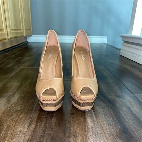Aldo Shoes Aldo Cognac Tan Nude Platform Pump Heel Size 7 Poshmark