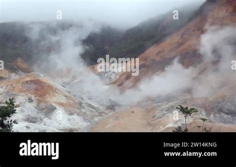 Jigokudani Or Hell Valley Near Noboribetsu Onsen Famous City In