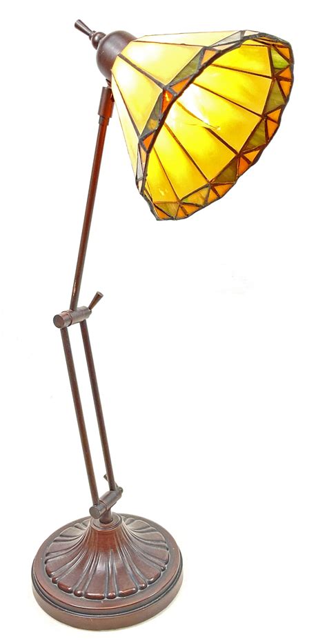 Lot Art Deco Stylized Stained Glass Table Lamp