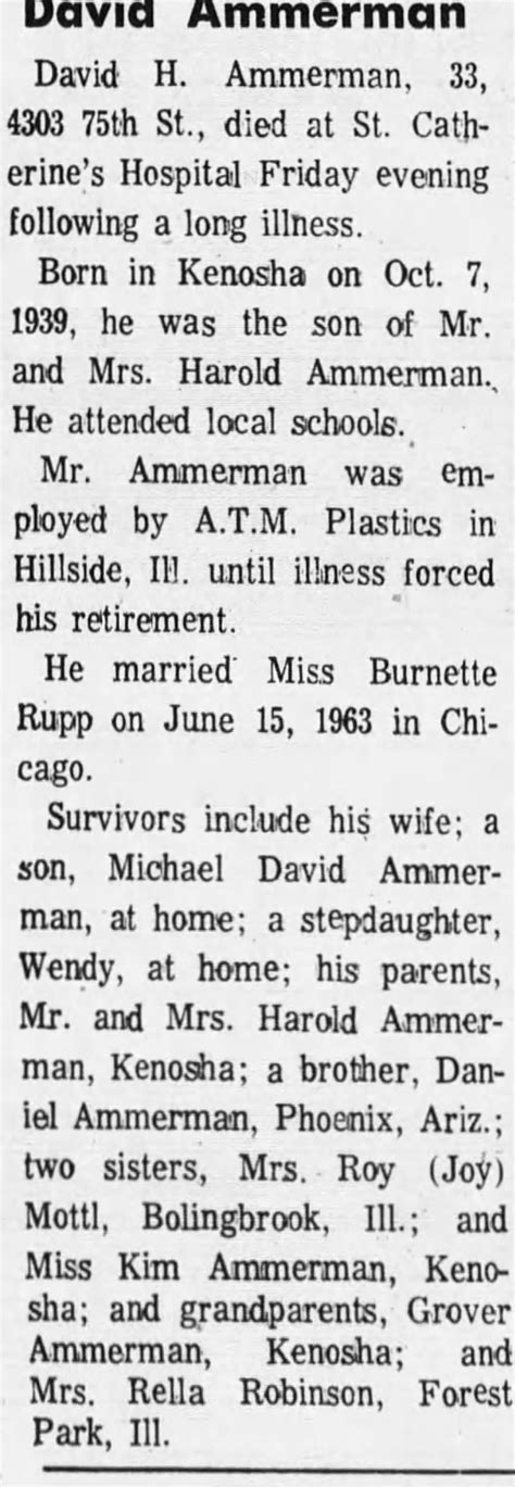 Obituary For David H Ammerman ™