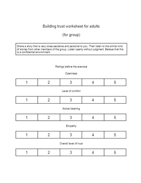 Trust In Relationships Self Growth Worksheet Therapy Worksheets