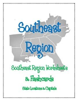 Southeast Region Worksheets and Flashcards. Matching Label Capitals and location