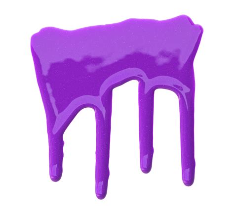 Purple Color With Pigment Flowing Down Isolated On Transparent