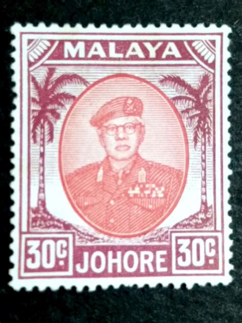 1965 Malaya 1949 Johore Sultan Ibrahim 30c 1v MLH Stamp 1 Hobbies