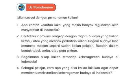 Kunci Jawaban Ipas Kelas 4 Halaman 170 Kurikulum Merdeka Uji Pemahaman