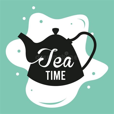 Tea Time Lettering Stock Vector Illustration Of Cook 240542343