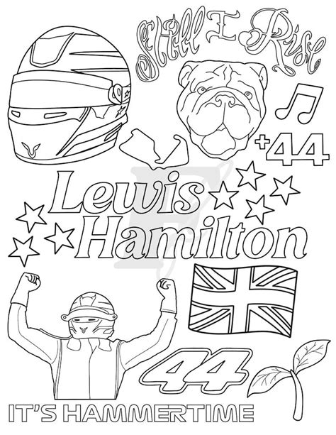 Lewis Hamilton Formula 1 Colouring Sheet F1 Driver Coloring Etsy