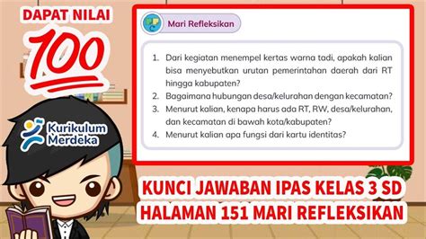 Soal Kunci Jawaban Buku IPAS Kelas 3 SD Halaman 151 Fungsi Dari