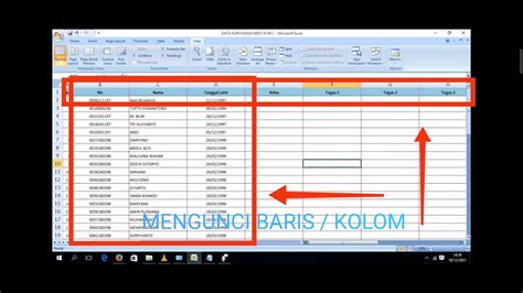 Cara Mengunci Posisi Kolom Dan Baris Di Excel Freeze Panes