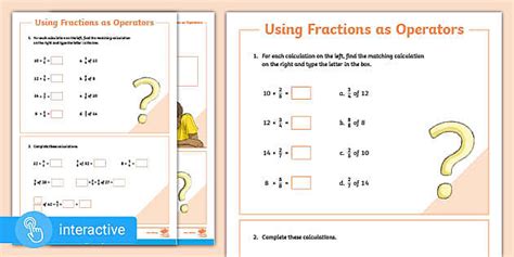 Interactive Pdf Y White Rose Using Fractions As Operators