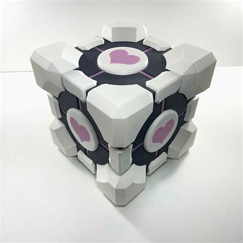 Portal Companion Cube Box 3d Printed Weighted Companion Cube Etsy