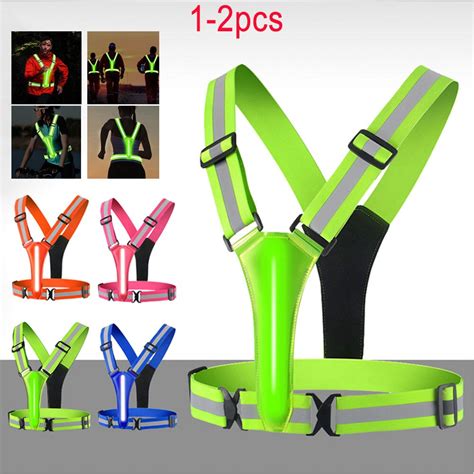 Led Night Running Vest Usb Rechargeable Reflective Security Vest High Visibility Elastic Band