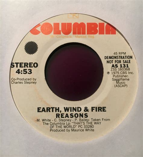 Earth, Wind & Fire – Reasons / Happy Feelin' (1975, Vinyl) - Discogs