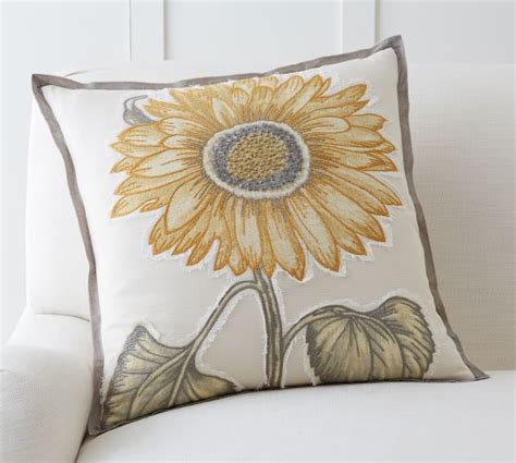 Sunflower Applique Pillow Cover Pottery Barn