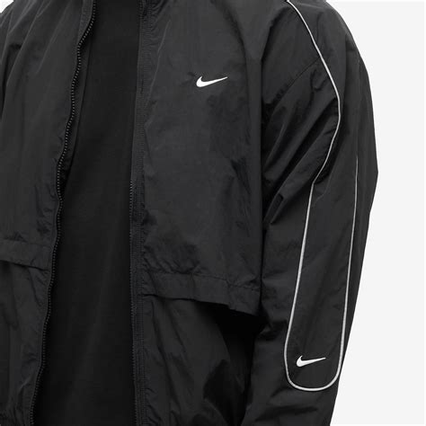 Nike Solo Swoosh Woven Track Jacket Black And White End Ar