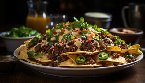 Free Photo Freshness On A Plate Gourmet Taco Meat Guacamole And