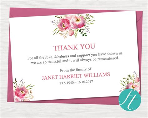 Funeral Thank You Card | Floral Burst – Funeral Templates