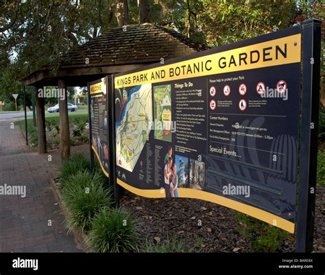 A King S Park And Botanic Garden Sign At The Entrance To King S Park