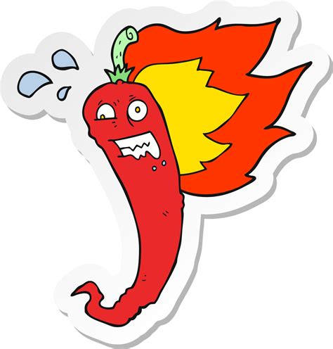 Sticker Of A Hot Chilli Pepper Cartoon Vector Art At Vecteezy
