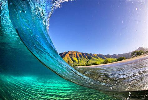 Playas Playa Hermosa Isla Montañas Kauai Verano Esmeralda Ola fondo de