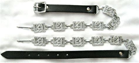 Kilt Sporran Chain Celtic Knot Link Fancy Design 3 Colour Variant