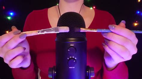 Asmr Microphone Brushing With Paint Brushes No Talking Youtube