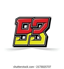 Number Vector Sports Racing Number 93 Stock Vector (Royalty Free) 2173025737 | Shutterstock