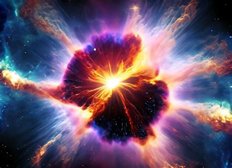 Premium Ai Image Colorful Energy Supernova Explosion In Space