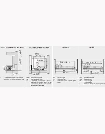 Drawer runners blum / Full extension BLUM MOVENTO drawer runners 760H ...