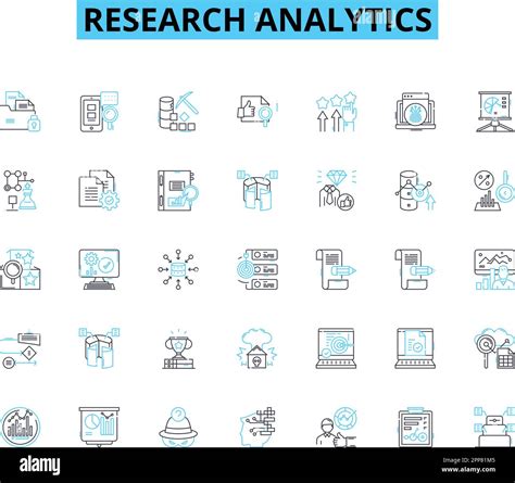 Conjunto de iconos lineales de análisis de investigación Insights