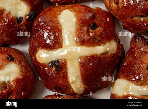 Hot Cross Bun Close Up Stock Photo Alamy