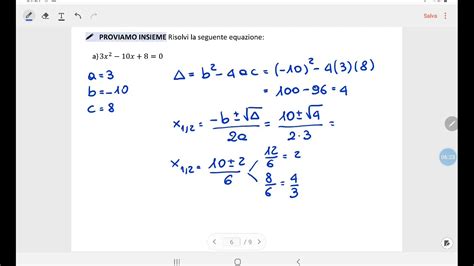 Risolvere Equazioni Di Secondo Grado Youtube