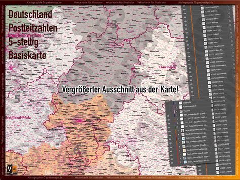 Grebemaps B B Kartenshop Gkb Deutschland Postleitzahlen Karte Plz