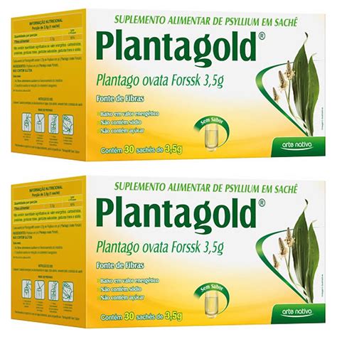 X Planta Gold Psyllium Plantago Ovata Rico Em Fibras Sem Sabor