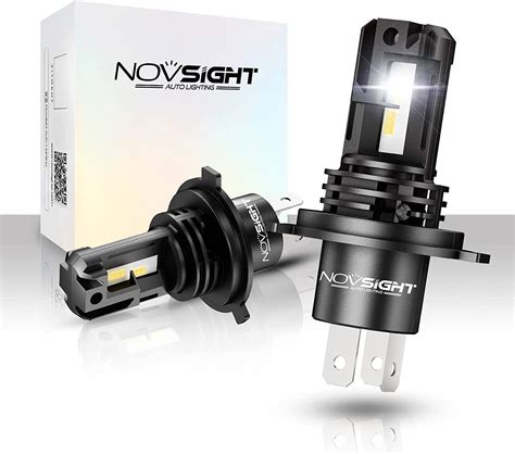 NOVSIGHT H4 LED Headlight Bulbs Hi Lo Beam 55W Pair 10000LM 6000K Car