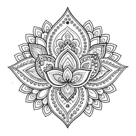 Premium Vector Filigree Lotus Flower On Sacred Geometry Sign Vector