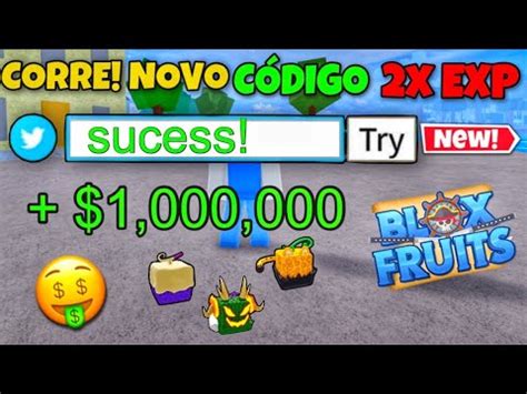 CÓDIGO ATUALIZADO DE 2x XP NO BLOX FRUITS DINHEIRO YouTube