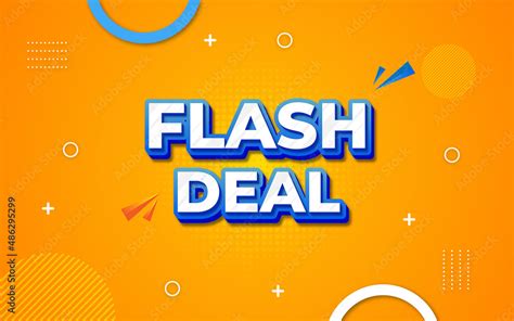 Flash Deal Modern Banner And 3d Text Effect Design Stock Vector